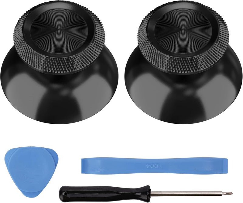 Avericht Metal Thumbsticks for PS5 Controller, Aluminum Joystick Replacement Kit for Dualsense Controller Accessories (Black) - Image 1